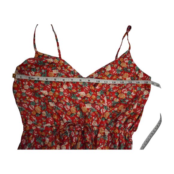 Maria & Kyndal's Woman's Sleeveless Red Floral Ruffle Mini-dress Size Small - Picture 7 of 9